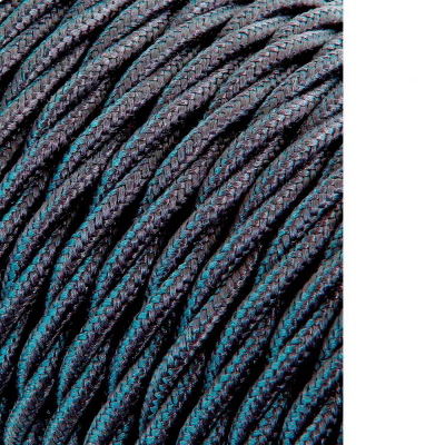 Carrete cable textil trenzado h03vv-f 2 x 0,75 mm² gris oscuro, 25 m