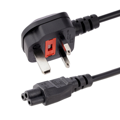 Cable de 1m de Alimentación para Portátiles, Enchufe BS1363 a C5, 2,5A 250V, 18AWG, Cable para Cargador, Cable Hoja de Trébol Mickey Mouse, Adaptador para Reino Unido, UL