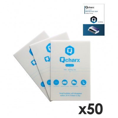 Laminas de proteccion frontales qcharx hidrogel antiblue qx1 lite 50 unidades