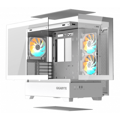 CAJA ATX SEMITORRE GIGABYTE AORUS C201W ICE PANORAMICA GLASS USB 3.0 BLANCA