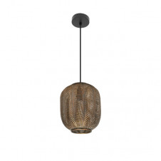 Colgante Trikala Negro/cuero Envejecido 1xe27 Regx25x25 Cm