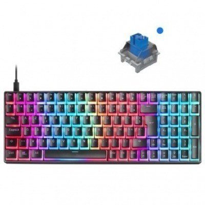 Teclado Gaming Mecánico Mars Gaming MKULTRABES Premium/ Negro