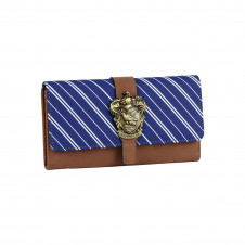 Cartera Harry Potter Ravenclaw de Polipiel Marrón y Azul con Escudo Metálico