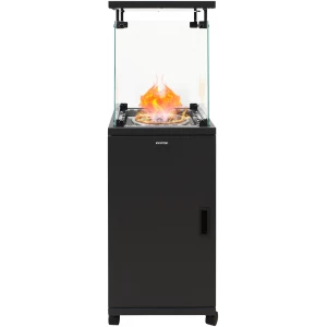 Estufa de gas de exterior Infiniton PG-QH13, butano y propano, 13.000 W, vidrio de seguridad, termopar, negro