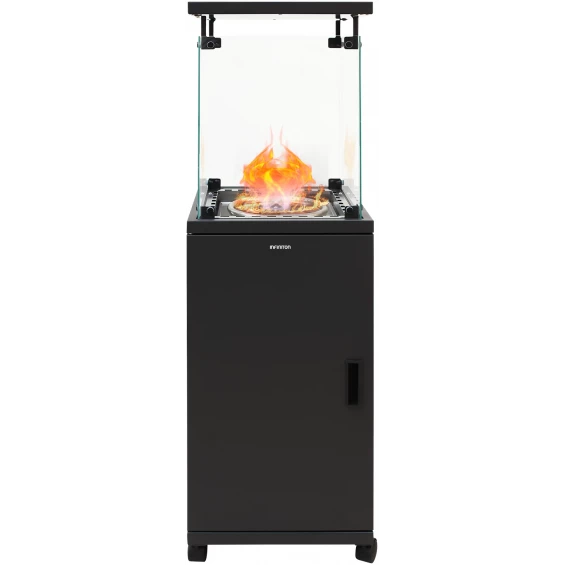 Estufa de gas de exterior Infiniton PG-QH13, butano y propano, 13.000 W, vidrio de seguridad, termopar, negro