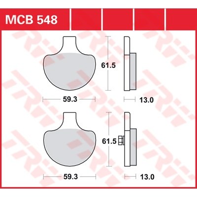 Pastillas de freno metal sinterizado SV TRW MCB548