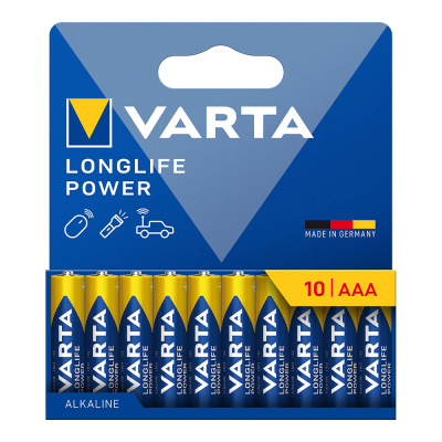 Pila alkalina longlife power aaa - lr03 (blister cartón 10 uds) ø10,5 x 44,5 mm