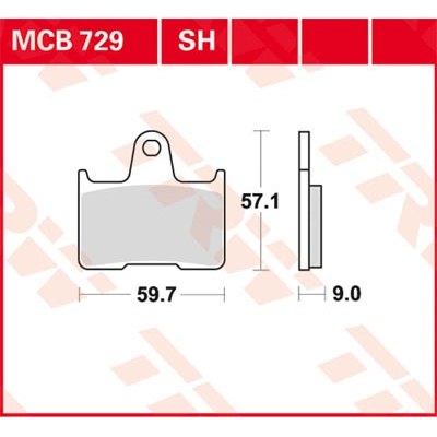 Pastillas de freno traseras sinterizadas serie SH TRW MCB729SH