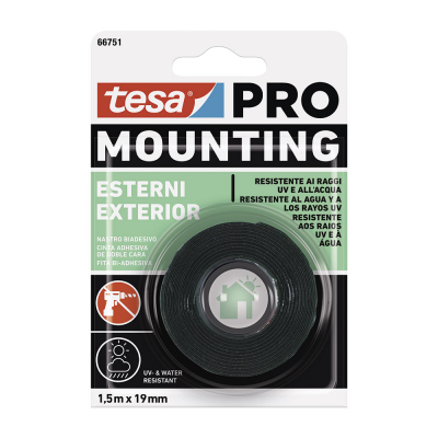 Cinta doble cara mounting pro exterior 1.5 m x 19 mm