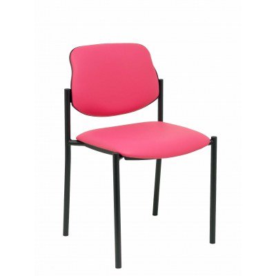Silla fija Styl similpiel rosa chasis negro