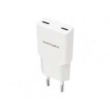 Cargador Nanocable 2Usb-C/PD 30W Blanco(10.10.2029)