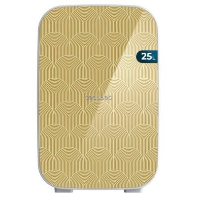 Cecotec Bolero MiniCooling 25L Bahamas Pat 2 Mini Frigorifico Portatil - Capacidad 25L - 12V/220V - Temperatura Regulable - Enfria hasta 7ºC - Funcion Calentamiento hasta 65ºC - Color Oro