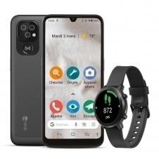 Bundle doro smartphone 8100 + smartwatch graphite black