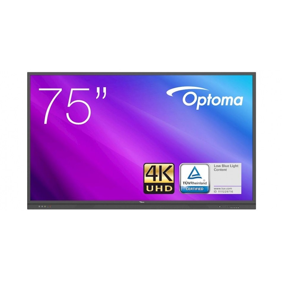 Optoma Creative Touch 3751RK Pizarra Interactiva Tactil 75 UltraHD 4K - Tiempo de Respuesta 8ms - 20 Puntos Tactiles Simultaneos - HDMI, VGA, DisplayPort, USB, LAN