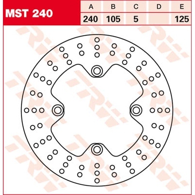 Disco de freno fijo redondo 220-250 mm TRW MST240