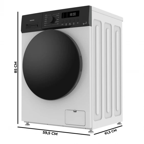 Lavadora Cecotec Bolero DressCode 9155 Inverter, 9 kg, 1400 rpm, clase A-30%, blanco - imagen 3