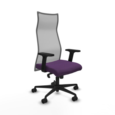 Albacete malla sincro malla gris bali morado brazos 2D base nailon ruedas 65 mm nailon