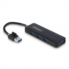 StarTech.com Hub USB-A de 4 Puertos - Ladrón USB de 4 Puertos - Alimentado por el Bus - USB 3.0 de 5Gbps - Hub Portátil para Viajes - Protección de