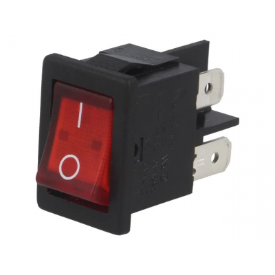 Interruptor Basculante Bipolar Luminoso ROJO Indicacion I-O