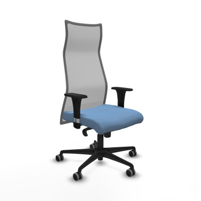 Albacete malla sincro malla gris bali azul cielo brazos 1D base nailon ruedas 65mm engomadas