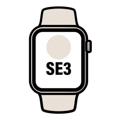 Apple Watch SE3/ GPS/ 40mm/ Caja de Aluminio Blanco Estrella/ Correa Deportiva Arena S/M