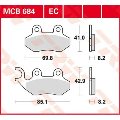 Pastillas de freno cerámicas serie EC TRW MCB684EC