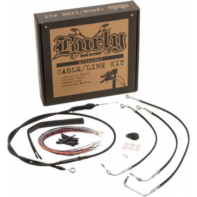 Kit completo líneas/cables en vinilo negro para manillar Ape Hanger BURLY BRAND B30-1235