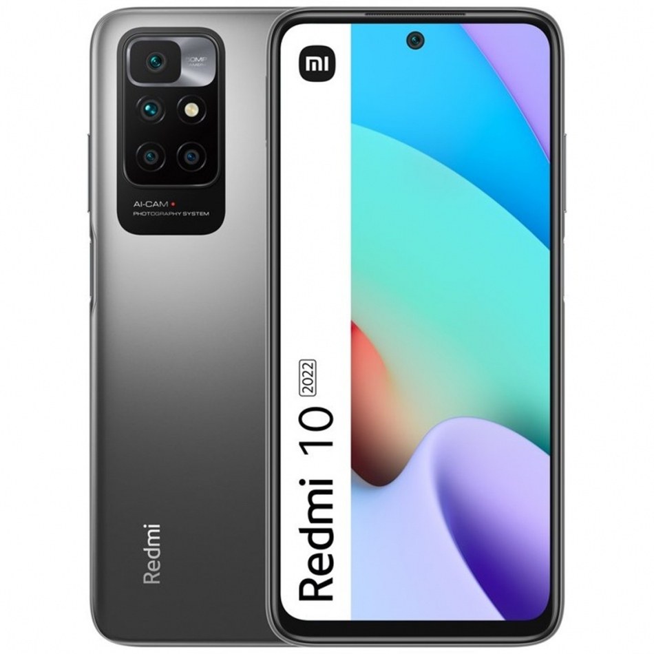 Telefono movil smartphone xiaomi redmi 10 - 2022 - carbon grey - 6.5pulgadas - 128gb rom - 4gb ram - 50+8+2mpx - 8mpx - 5000mah - nfc - 4g - huella - octa core