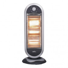 Estufa Elect.candente 1200w Negro/plata 3potencias Oscilante 3elememtos Asa Y Antivuelco 70x30x30cm
