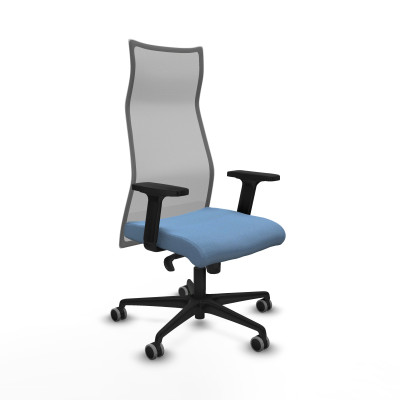 Albacete malla sincro malla gris bali azul cielo brazos 2D base nailon ruedas 65mm engomadas