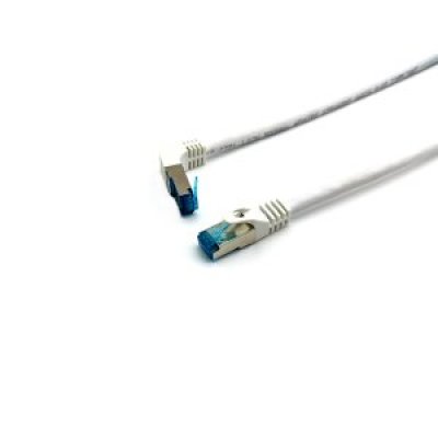 LATIGUILLO APANTALLADO S/FTP CATEGORIA 6A CONECTOR ANGULO RECTO LIBRE HALOGENOS 5M COLOR BLANCO