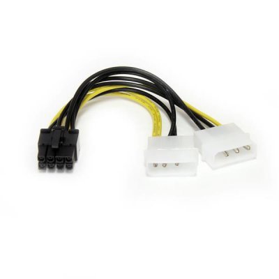 Cable de 15cm Adaptador de Alimentación de LP4 a PCI Express PCIe de 8 Pines para Tarjeta Gráfica