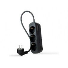 Regleta Nanocable 3xschuko 1.4m Negra