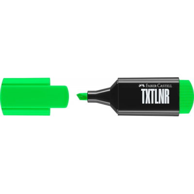 Faber-Castell TXTLNR Marcador Fluorescente - Punta Biselada - Trazo entre 1, 2 y 5 mm - Tinta con Base de Agua - Color Verde