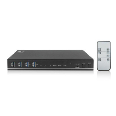 Conmutador kvm act connectivity 2 puertos usb 3.2 - hdmi - dual 4k - 2pc