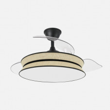 Ventilador Decor 72w Negro/natural Negro 108d 3asp 7200lm 3000-4000-6000k Remoto+memo+temp