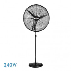 Ventilador De Pie Industrial Tormenta Negro 3velocidades 240w 3aspas Fijo Y Rotatorio Regx71x71 Cm