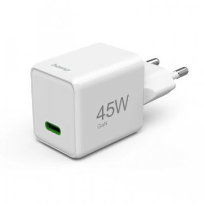 CARGADOR DE PARED HAMA SUPER MINI 1xUSB-C GaN 45W QUICK CHARGE POWER DELIVERY COLOR BLANCO