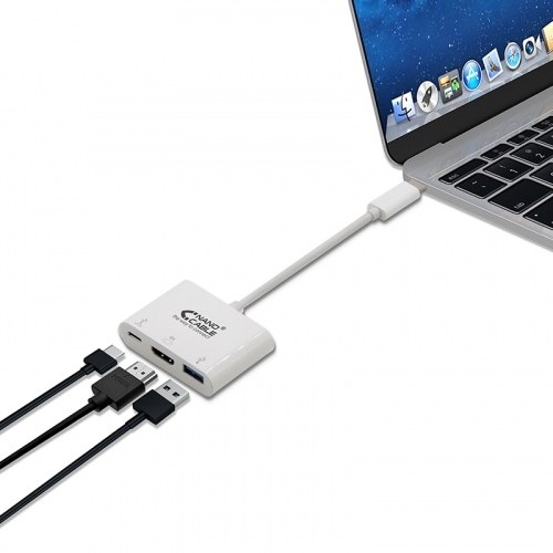 Conversor USB-C a HDMI USB USB-C Blanco 15cm NANOCABLE