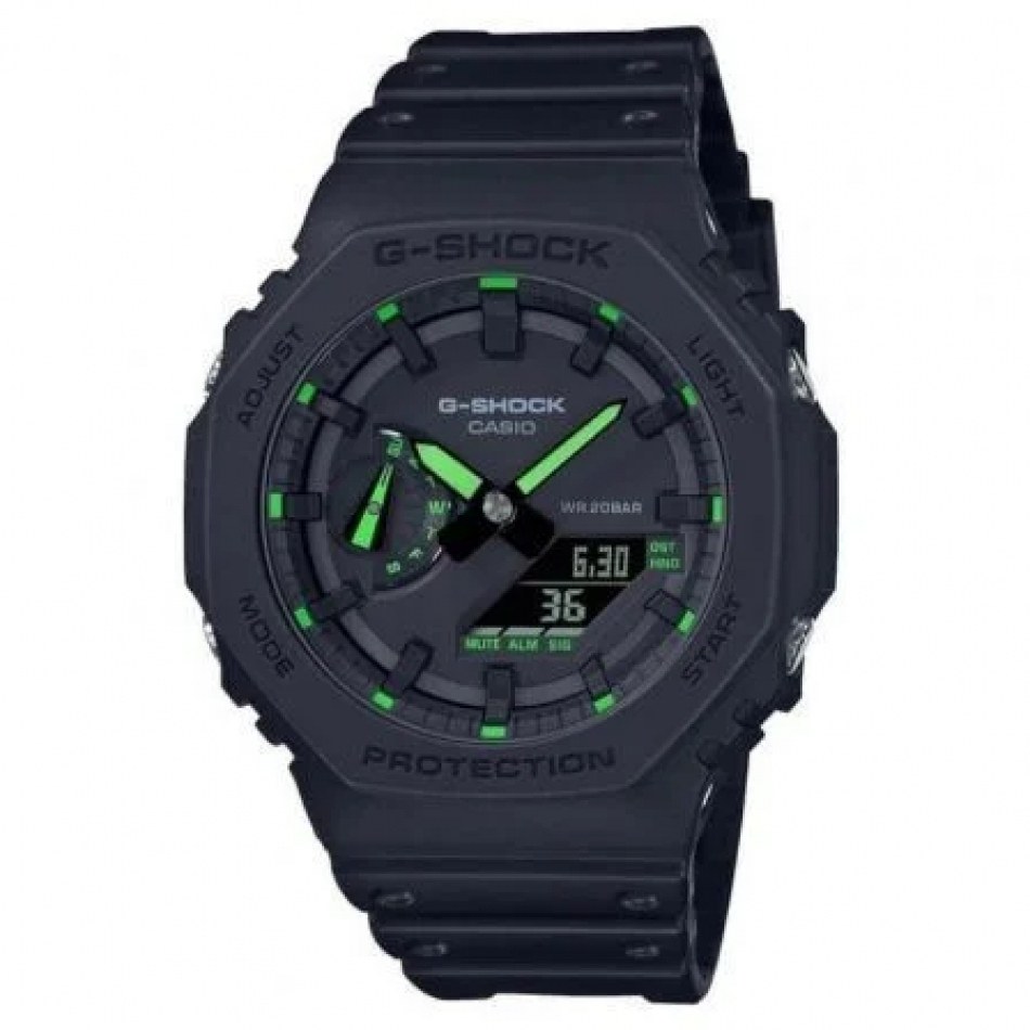 Reloj Analógico Digital Casio G-Shock Trend GA2100-1A3ER/ 49mm/ Negro y Verde