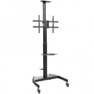 Carro TV con ruedas Aisens FT70TE-169, 37-70 pulgadas, hasta 50 kg, VESA 600 x 400 mm, rot. 90°, altura por manivela, negro