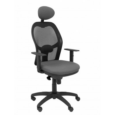Silla Jorquera malla negra asiento bali gris con cabecero fijo