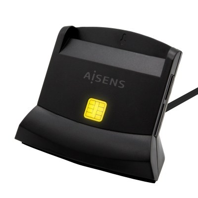 Aisens - Lector De Tarjeta Dni Con Lector De Tarjetas Sim, Sd, Micro S