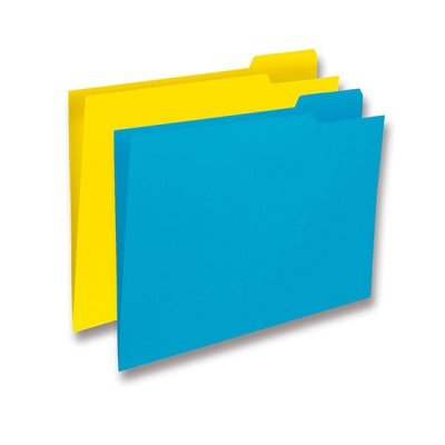 GIO Paq.50 subcarpetas 250g pestaña derecha folio amarillo caña