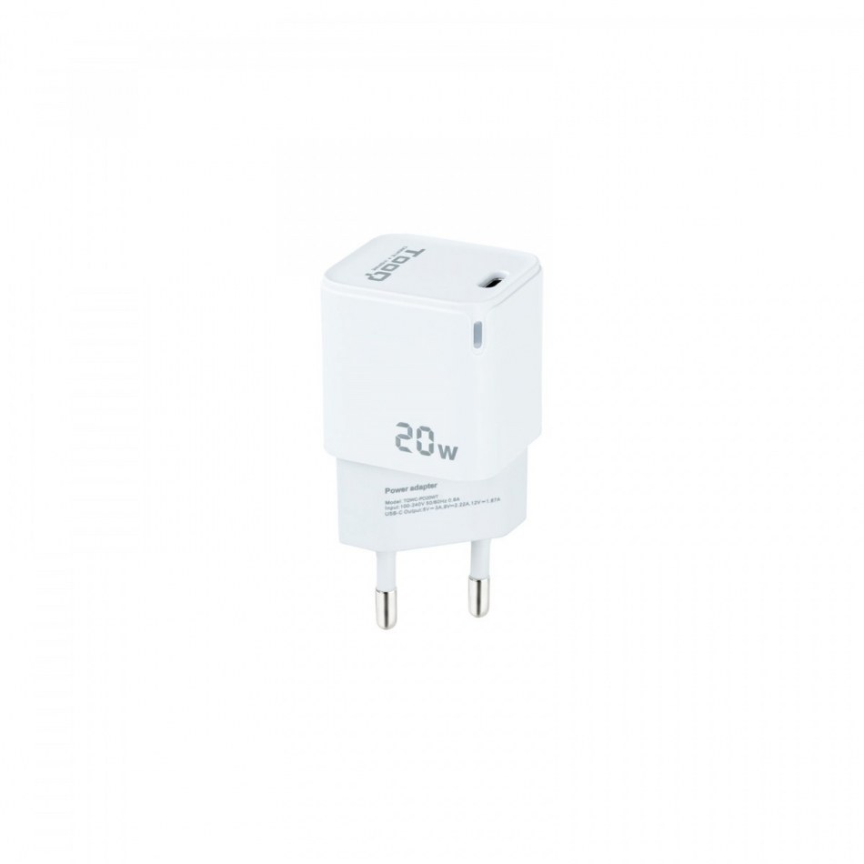 TooQ Cargador de Pared USB-C PD20W Blanco