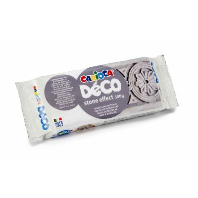 Carioca Stone Pack de Pasta de Modelar - Apta para Todas las Tecnicas de Modelaje - Endurece al Aire - Facil de Alisar - Aplicable sobre Cualquier Soporte - Color Gris