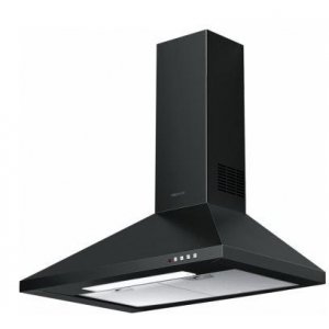 Campana decorativa de pared piramidal Mepamsa GAVIA 60 NEGRA, 60 cm, 740 m3/h, clase B, 3 velocidades + intensivo, 67dB, filtro aluminio, 2 luces LED, negro