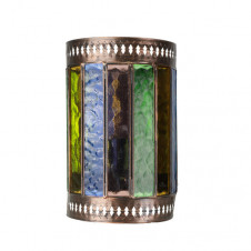 Aplique Artesanal Casablanca 1xe27 Marron/colores 25x16d