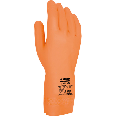 Guante de trabajo látex / neopreno naranja talla 8
