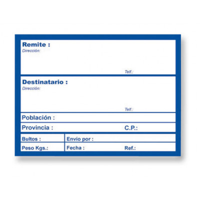 Apli Rollo de 200 Etiquetas para Envio con Texto Preimpreso - Tamaño 109x82mm - Color Blanco/Azul